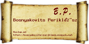 Bosnyakovits Periklész névjegykártya